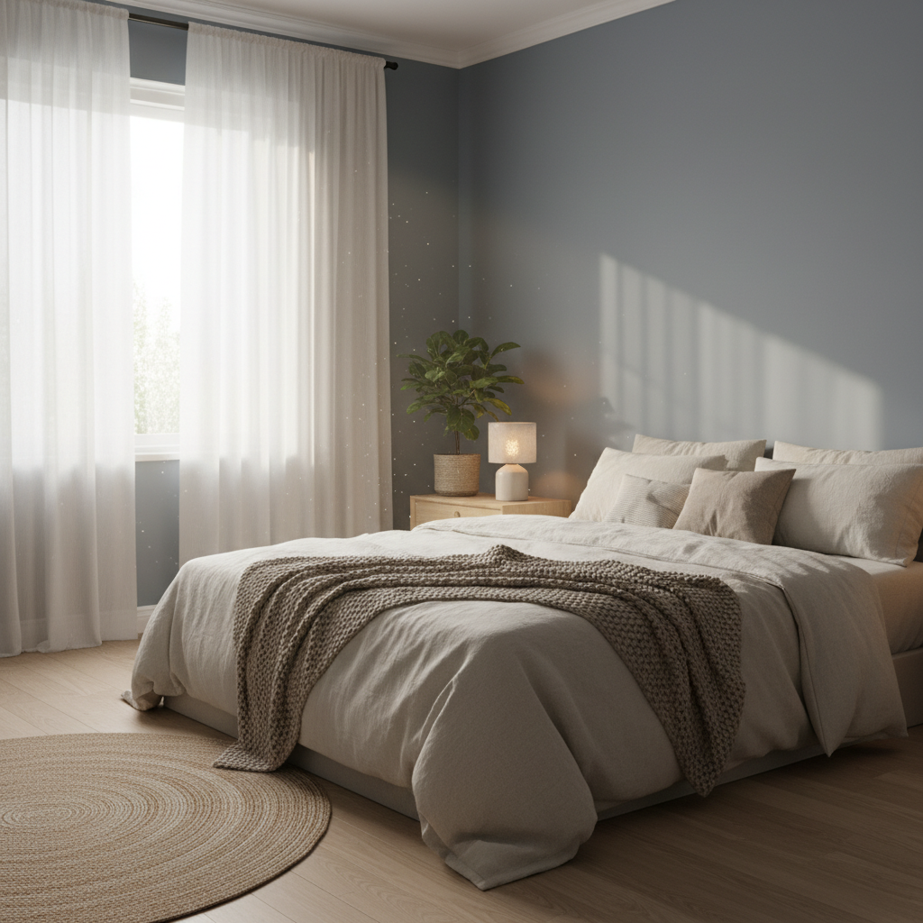 Habitación tranquila con luz suave de mañana